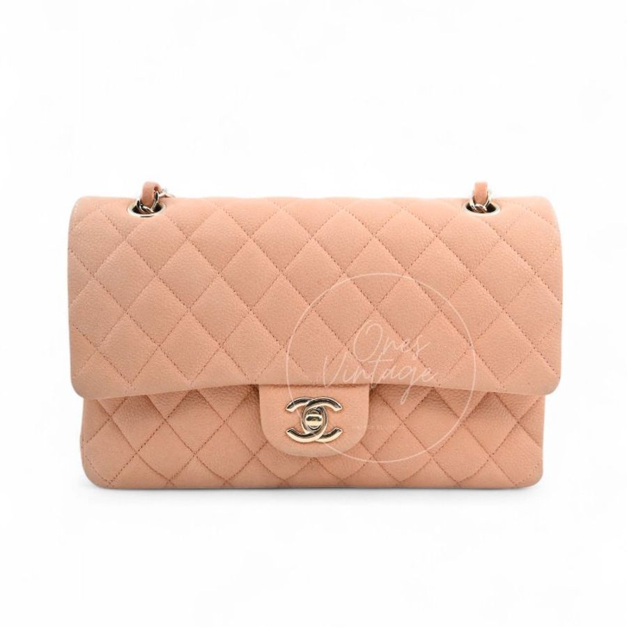 中古 香奈兒 Chanel CF25 中號Medium 經典Classic Flap Bag 翻蓋包 米色荔枝皮 Beige Caviar-7