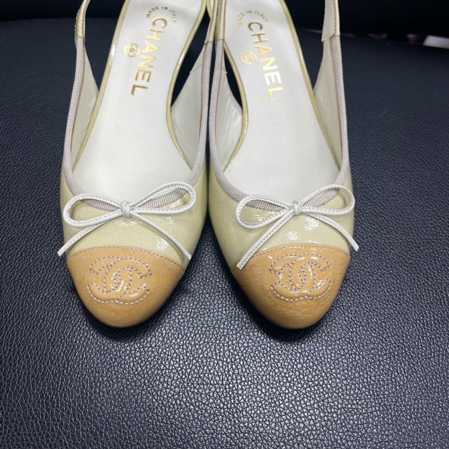CHANEL 香奈兒黃色高跟鞋36碼 無配件-1