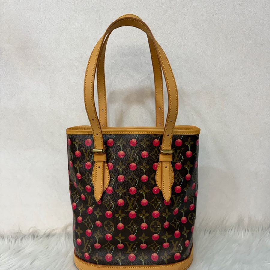 LOUIS VUITTON Bucket M95012 村上隆 櫻桃 水桶包 手提包 肩背包-2
