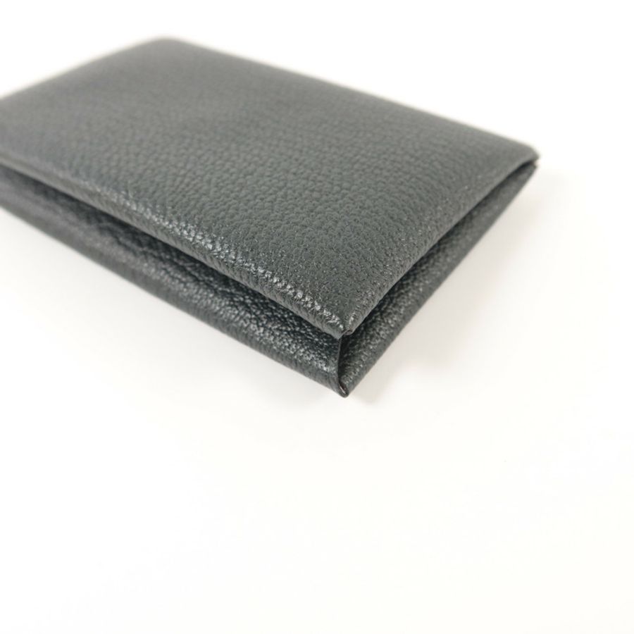 HERMES Chevre皮革Calvi Card Case卡片套Noir/Mauve Sylvestre-12