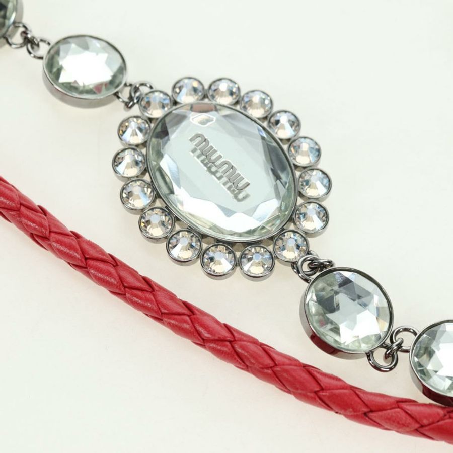 【日本直送】Miu Miu Matelasse 鏈條單肩包 皮革 紅色 銀色 正品 179306M-7
