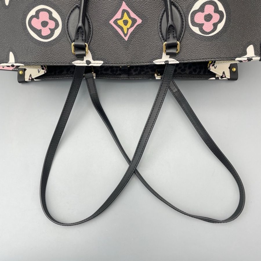 🆕98新 二手LV 路易威登Onthego 大號手提包托特包單肩包黑拼白 芯片款❤️正品保障-8