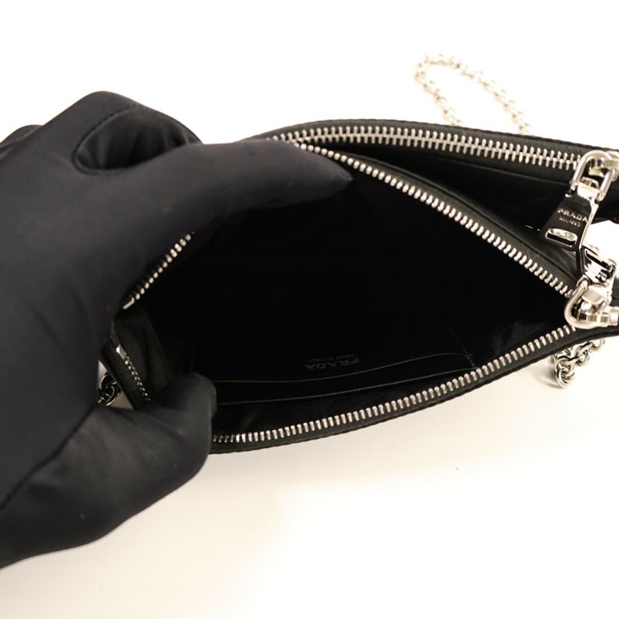 PRADA 尼龍Tessuto Pocket鏈帶肩背袋-4