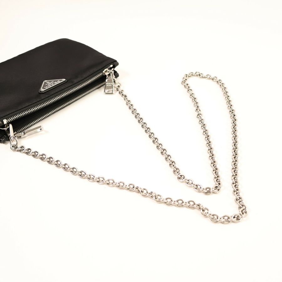 PRADA 尼龍Tessuto Pocket鏈帶肩背袋-8