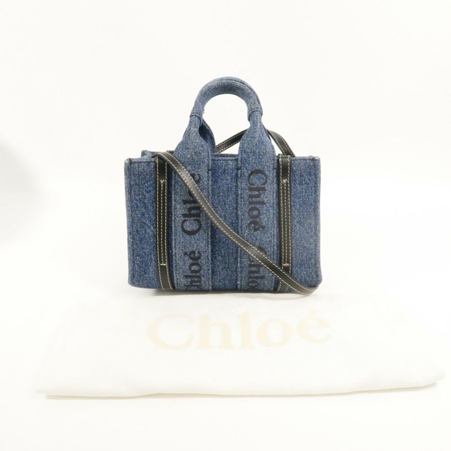 Chloe 牛仔布Woody Tote Mini手挽肩背兩用袋-9