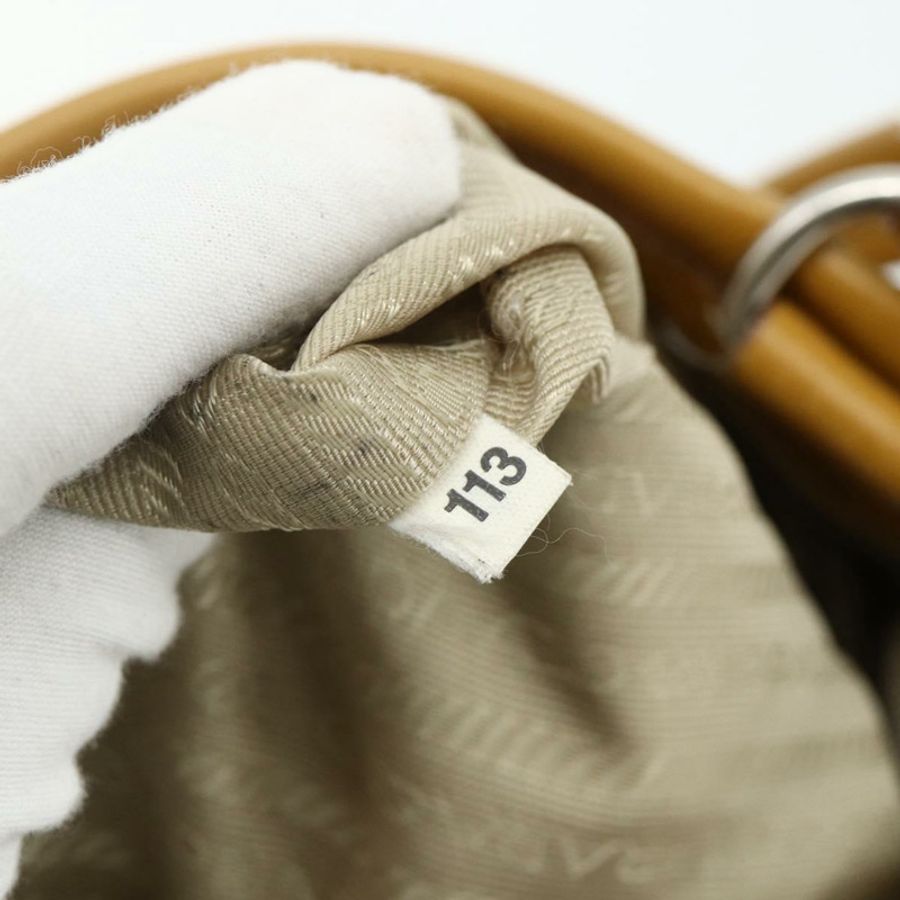 【日本直送】PRADA 手提包 皮革 棕色 銀色 正品 179442A-11