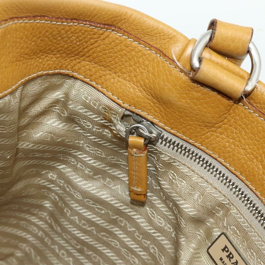 【日本直送】PRADA 手提包 皮革 棕色 銀色 正品 179442A-20