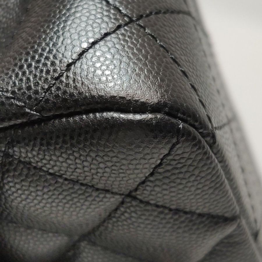 Chanel Classic Flap 經典款方胖子牛皮菱格絎縫雙C扣皮穿鏈斜背包單肩包-15