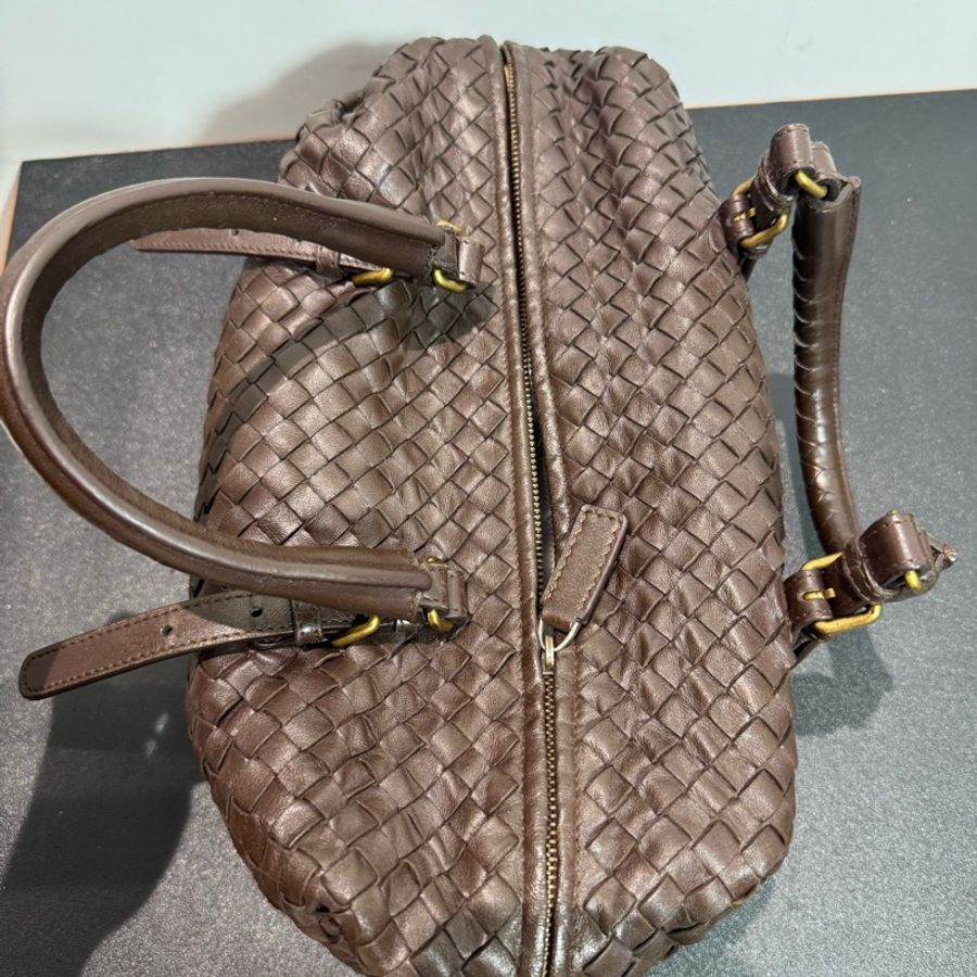 bottega Veneta葆蝶家 棕色波士頓手提包 無配件-6