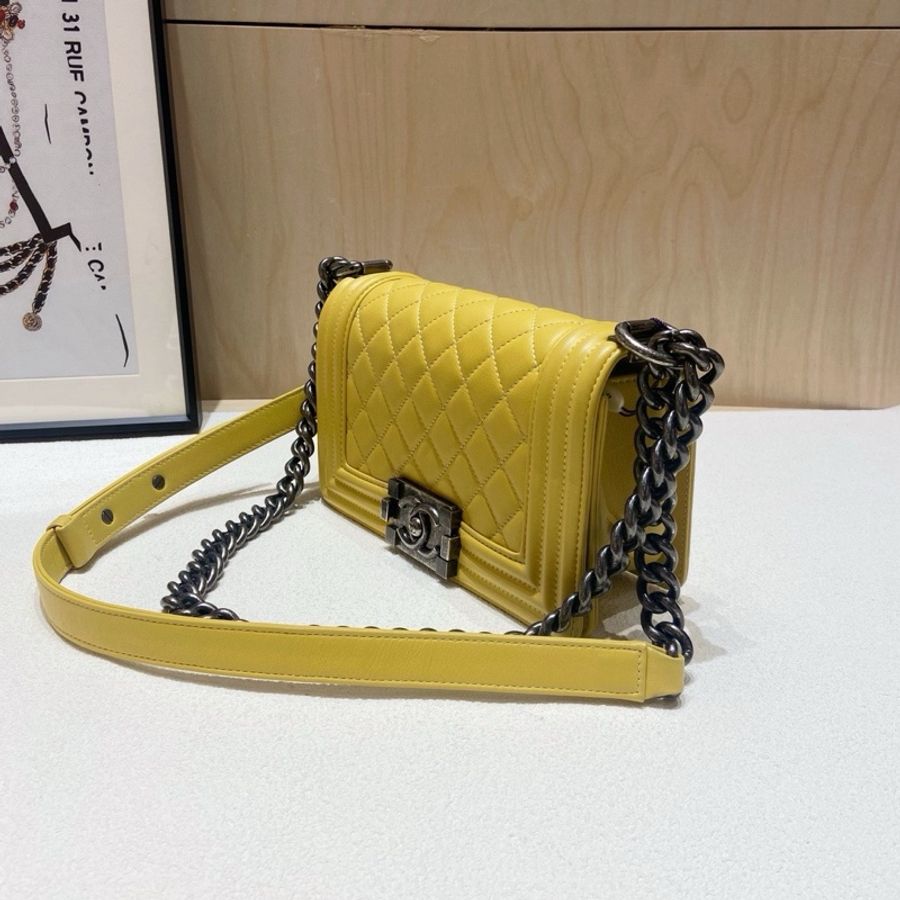 Chanel • Le Boy 20 小雞黃牛皮銀釦 小號-4