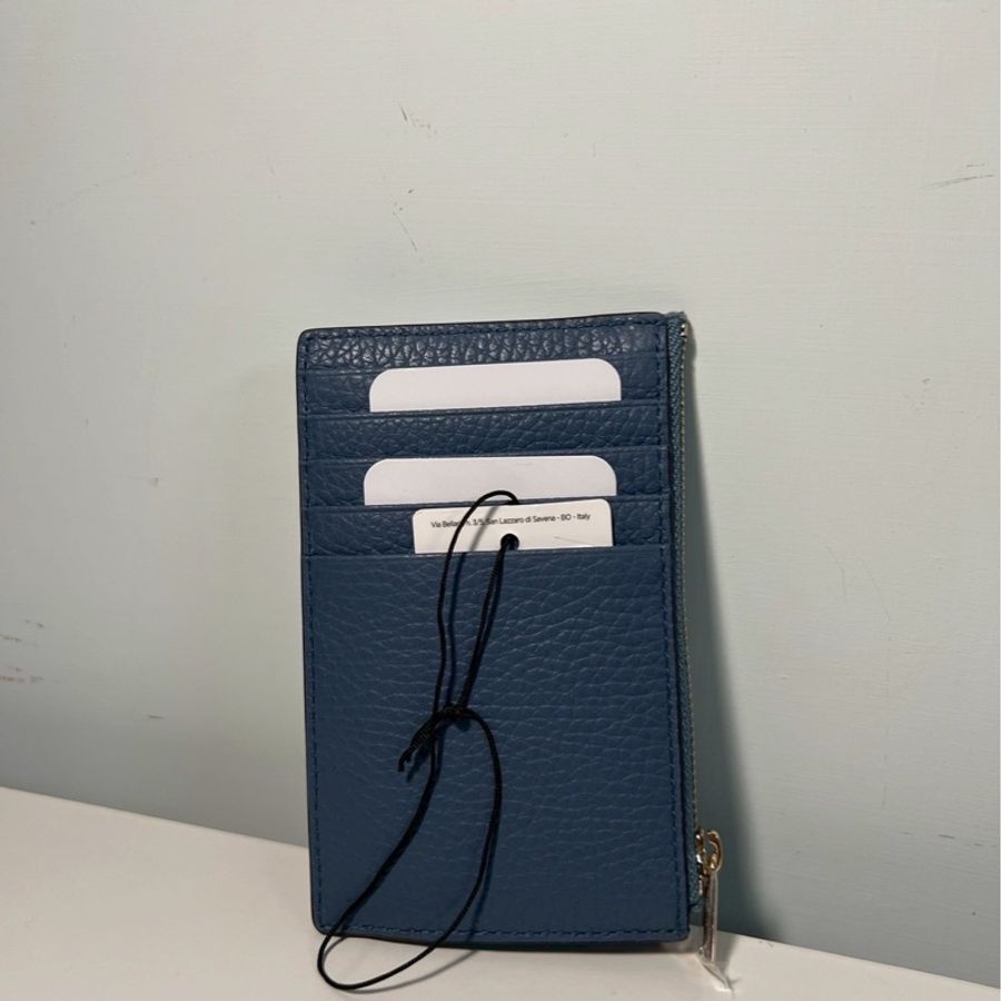 FURLA CAMELIA ZIPPED灰藍色零錢卡包-7