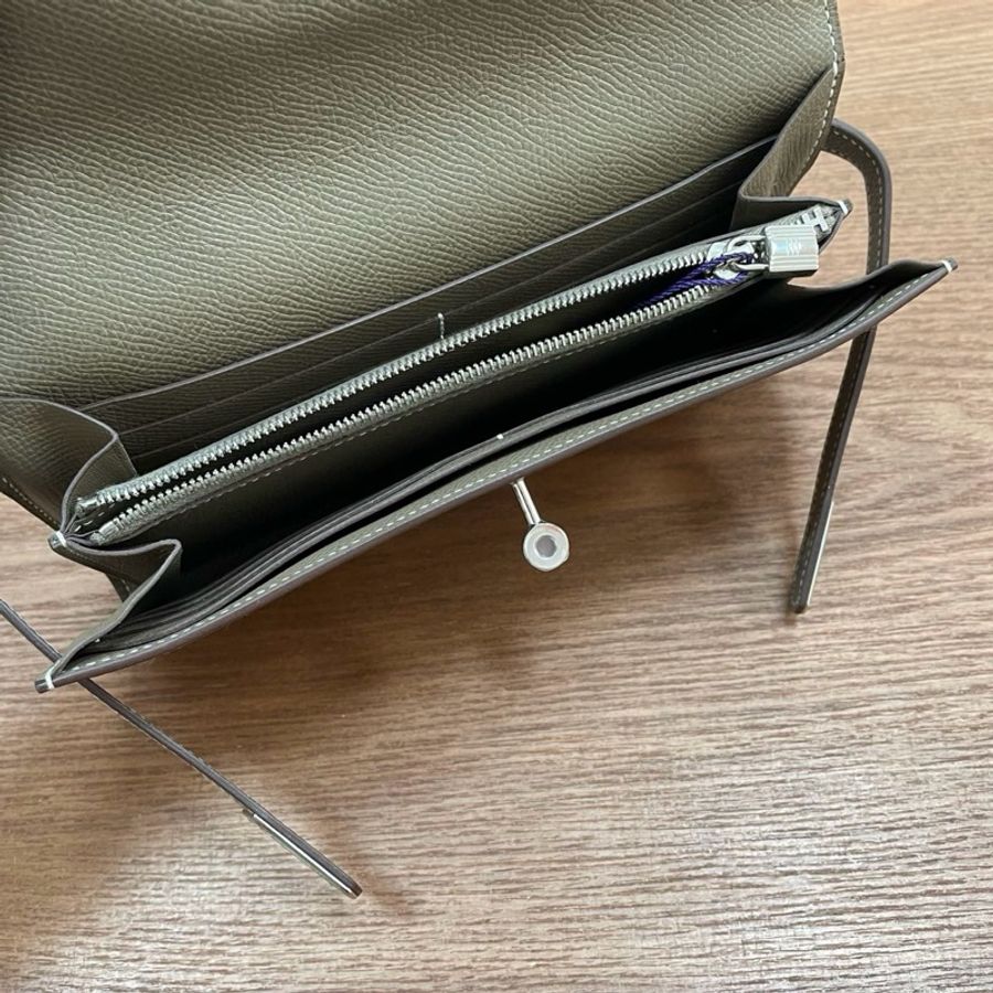 🌈Hermes🧡Kelly Wallet長銀包🧡大象灰銀扣🌟98新🌈Epsom皮🌟kellywallet🌟kelly🌟hermeswallet🌟愛馬仕🌟-4