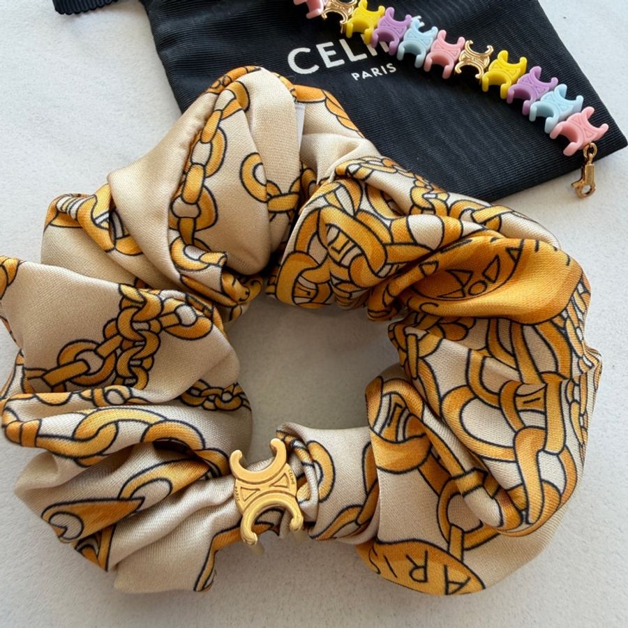 《仙闆名牌精品》CELINE 超火爆 凱旋門 大腸髮圈 髮飾 髮圈 大腸圈 甜甜圈 髮束-4
