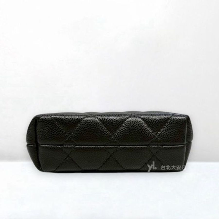 A13138-CHANEL 25C 黑色荔枝牛皮淡金釦小鍊包AP4422-4