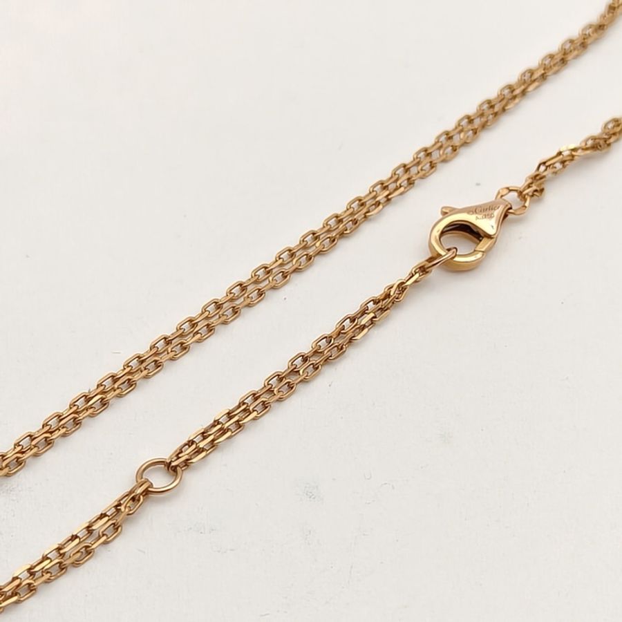 CARTIER LOVE18K金小餅鑲嵌2顆鑽石項鏈18K玫瑰金/鑽石-3