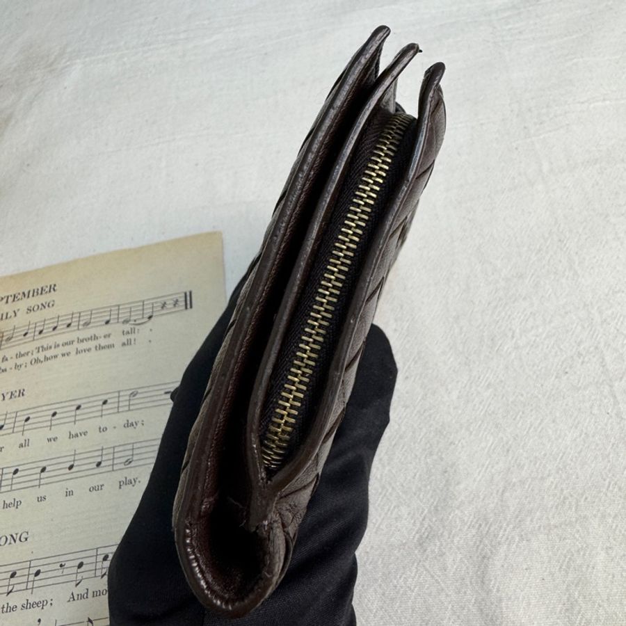 【赫蒂國際精品】BV Intrecciato 編織黑色羊皮錢包👛vintage 中古 二手-7