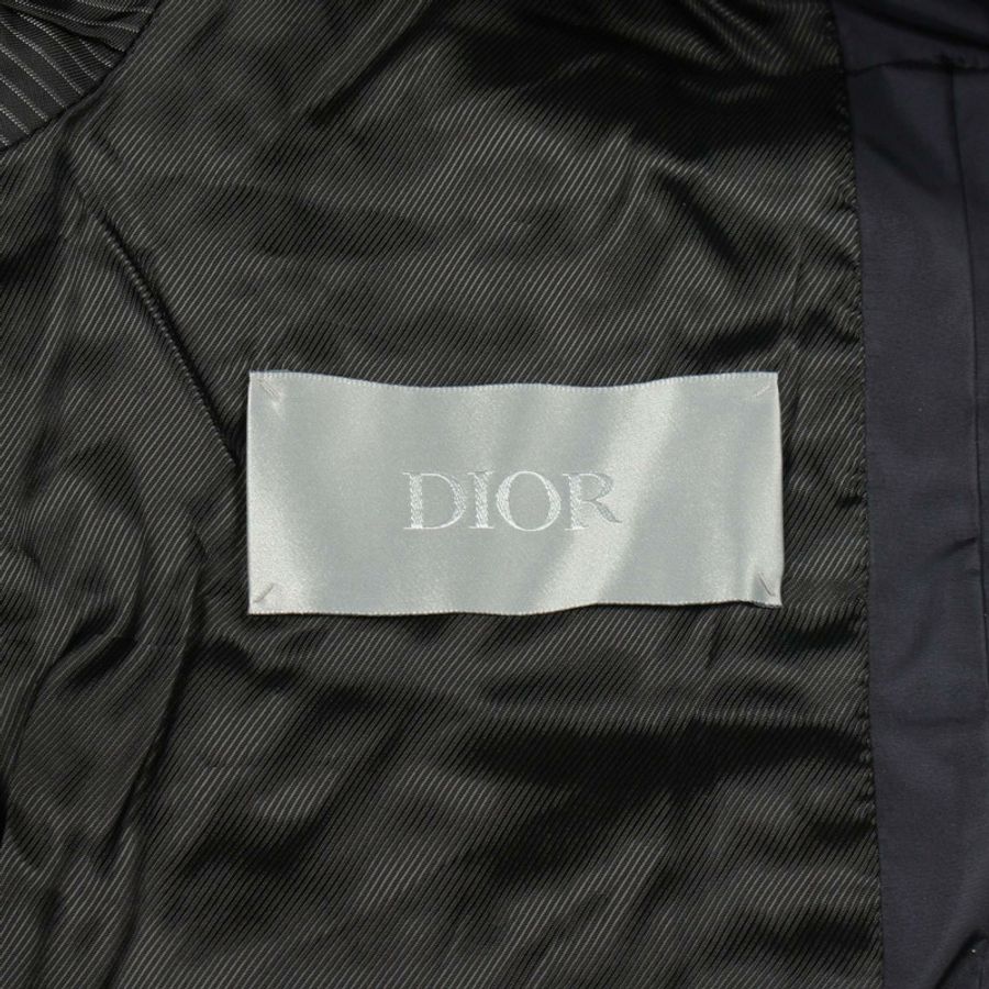 Dior 男士尼龍夾克，海軍藍/黑色，二手。-2