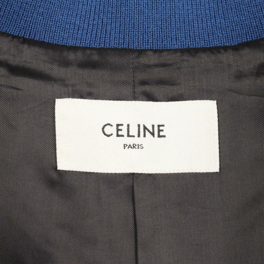 CELINE 經典泰迪熊夾克 2V56D896C 羊毛皮革 藍色 紅色 米色 二手 男士 #50-2
