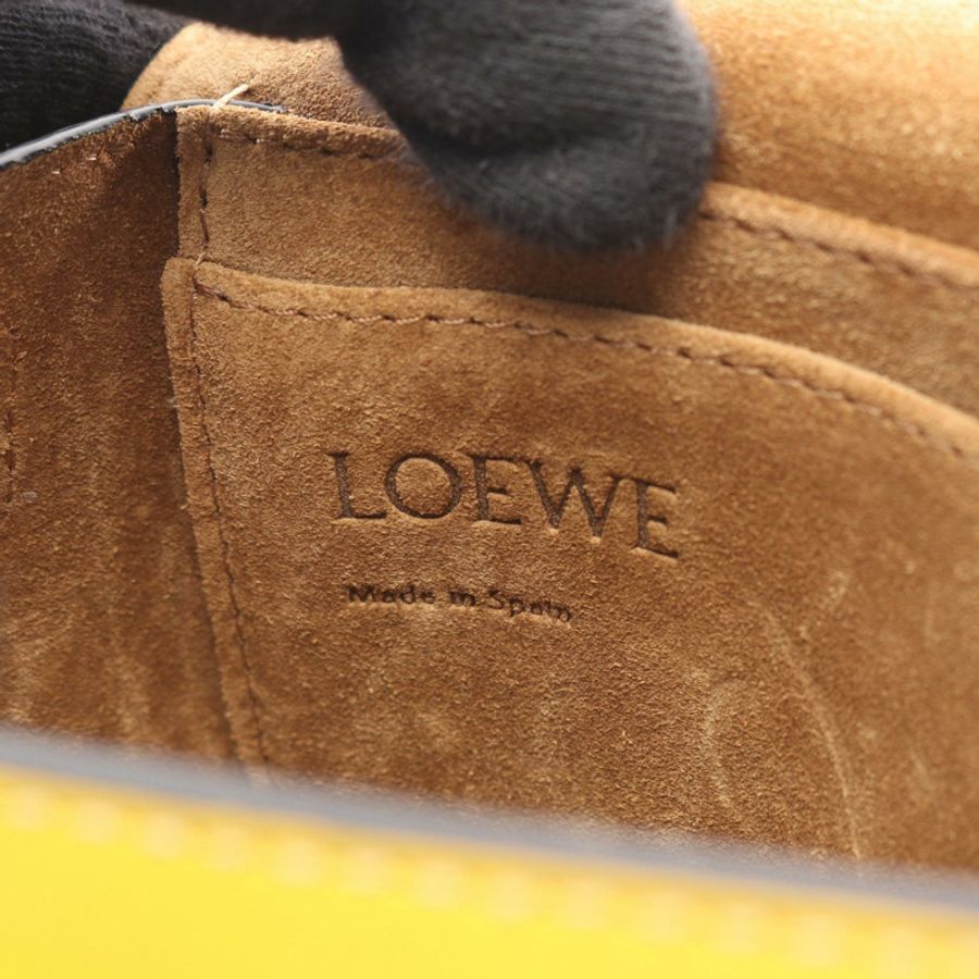 LOEWE 雙門迷你腰臀包，黃色真皮，二手女款-3