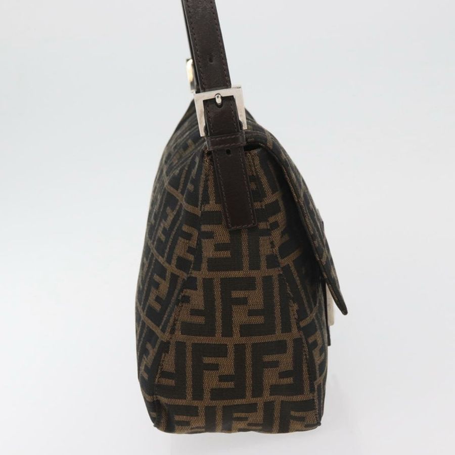 【日本直送】FENDI Zucca帆布Mamma Baguette單肩包 黑色棕色 正品 179388SAV-3