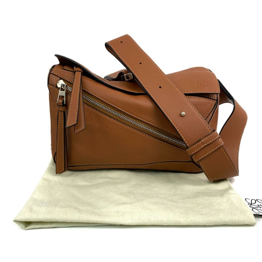 △ LOEWE 羅意威 Brown Calfskin Puzzle Waist Bag 啡色小牛皮腰包-267010006-0