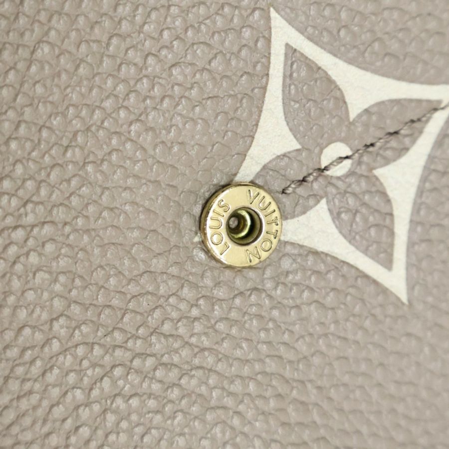 灰色 原花 牛皮 壓紋 Sarah 扣式長夾 金扣【LOUIS VUITTON LV 路易威登】 M81049-11