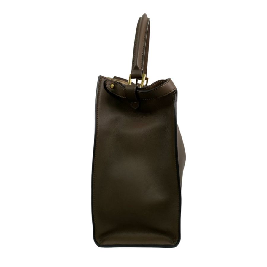 △ FENDI 芬迪 Brown Calfskin Peekaboo X-Lite Handbag 啡色小牛皮手挽袋 8BN304-267010359-3