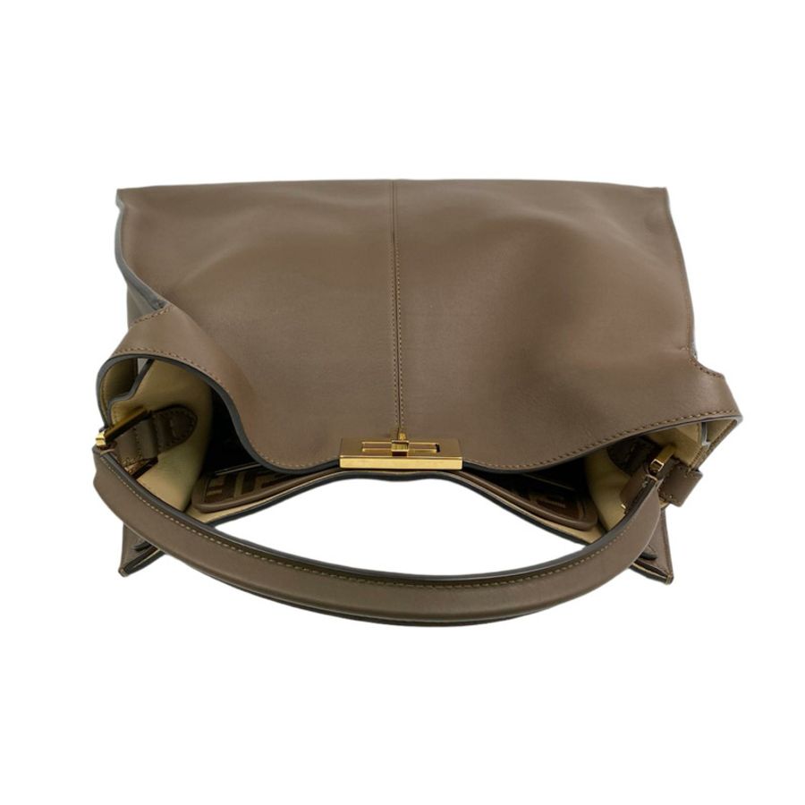 △ FENDI 芬迪 Brown Calfskin Peekaboo X-Lite Handbag 啡色小牛皮手挽袋 8BN304-267010359-10