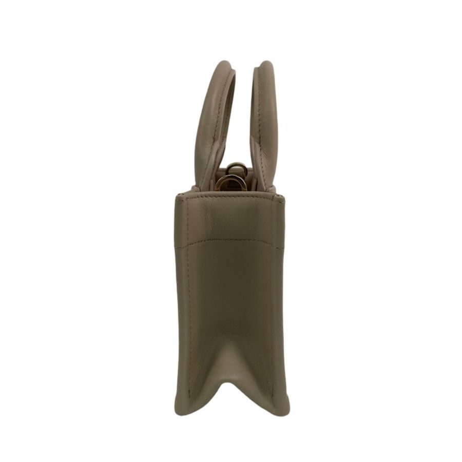 △ Christian Dior 迪奥 Beige Calfskin Mini Book Tote 2 way bag 淺褐色小牛皮兩用袋-267009734-4