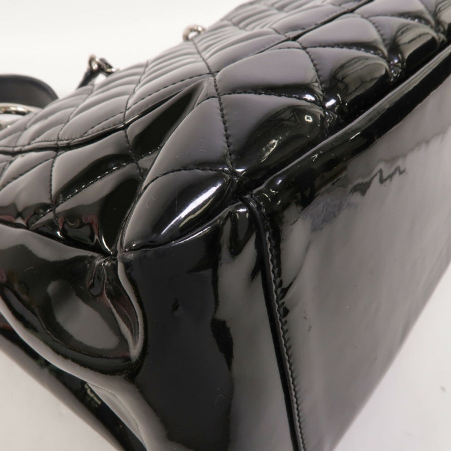 CHANEL 漆皮皮革GST Grand Shopping Tote Bag鏈帶肩背袋-13