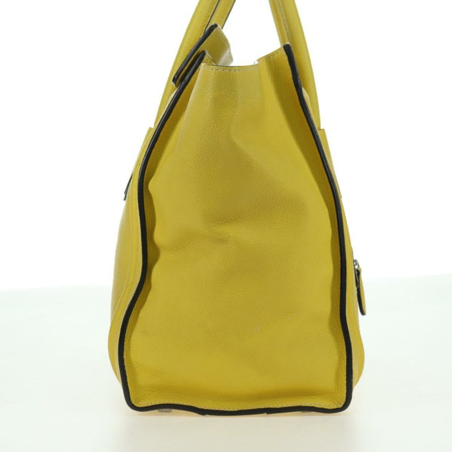 【日本直送】CELINE Luggage Mini Shopper 手提包 皮革 黃色 正品 ep14591V-4
