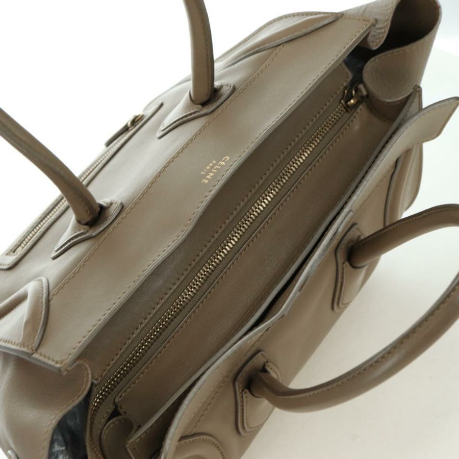 【日本直送】CELINE Luggage Mini Shopper 手提包，米色金色皮革，正品 am11586V-5