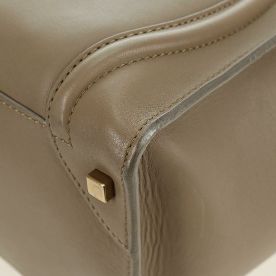 【日本直送】CELINE Luggage Mini Shopper 手提包，米色金色皮革，正品 am11586V-15