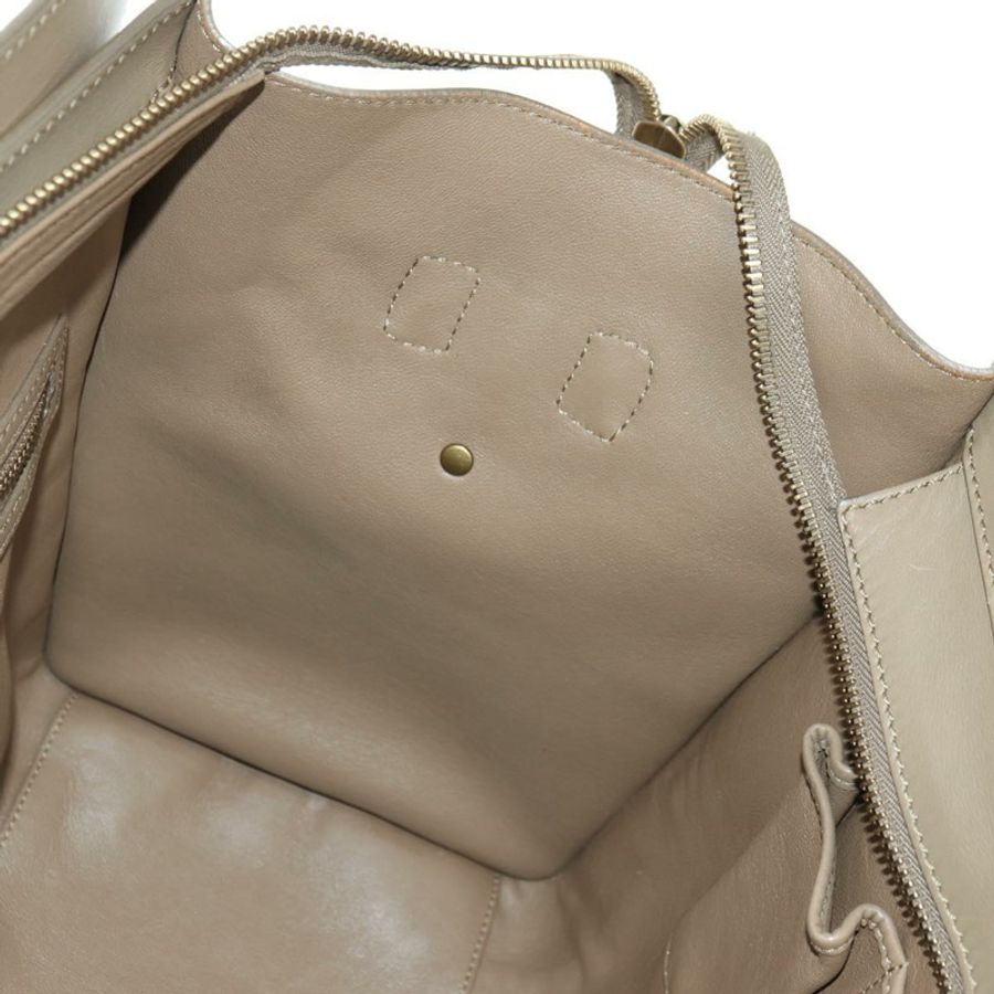 【日本直送】CELINE Luggage Mini Shopper 手提包，米色金色皮革，正品 am11586V-20