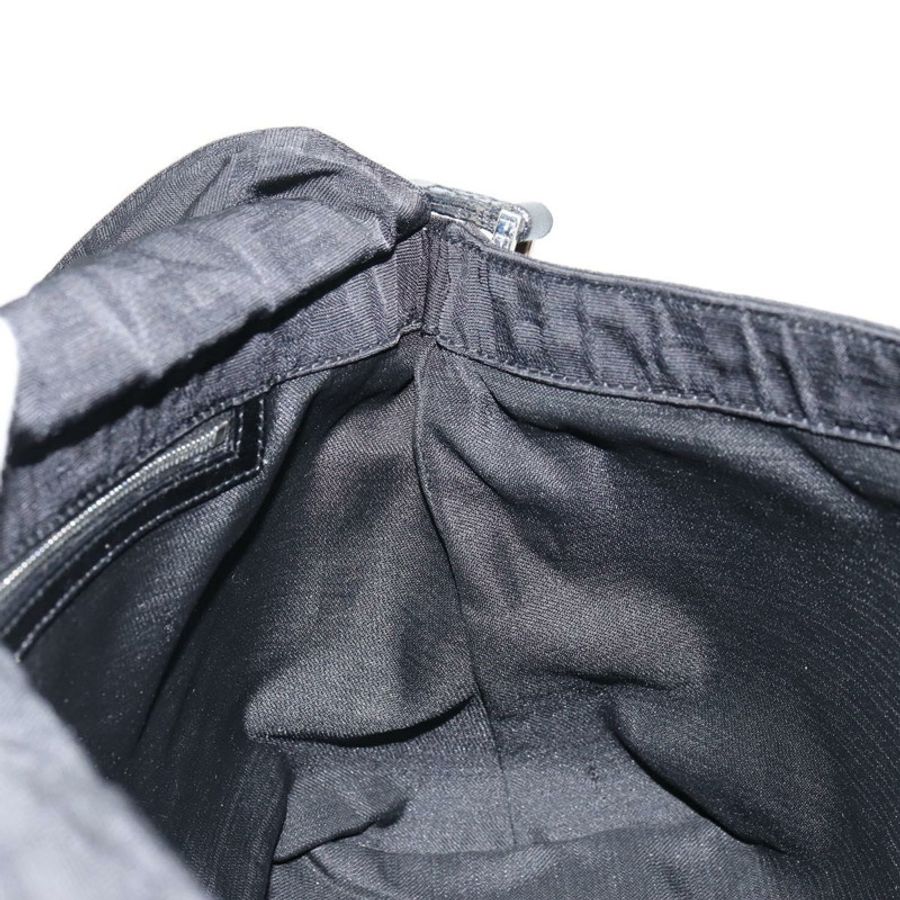 【日本直送】FENDI Zucca帆布單肩包 黑色 銀色 正品 177493A-19