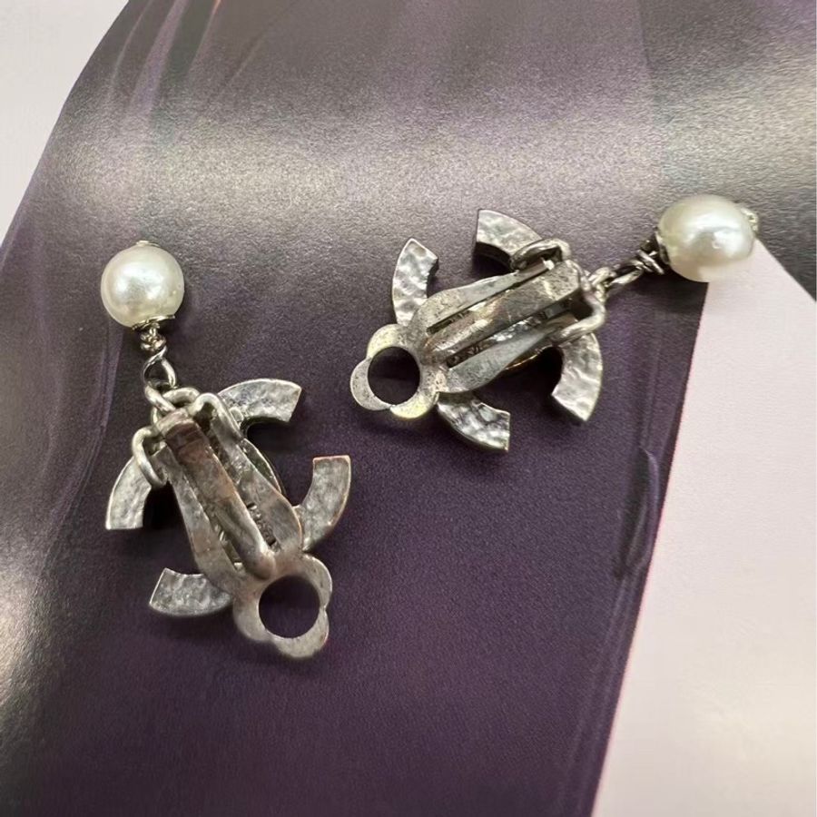 Chanel earrings silver in metal-5