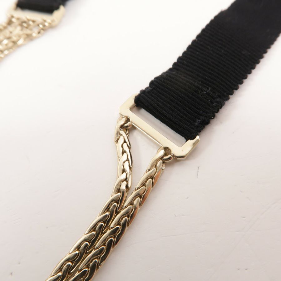 CHANEL 金屬/PVC Coco Mark Ribbon Choker項鍊-4