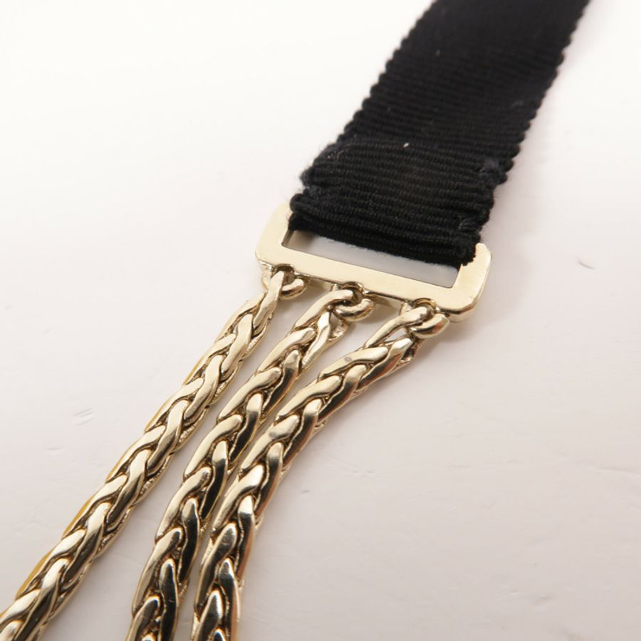 CHANEL 金屬/PVC Coco Mark Ribbon Choker項鍊-5