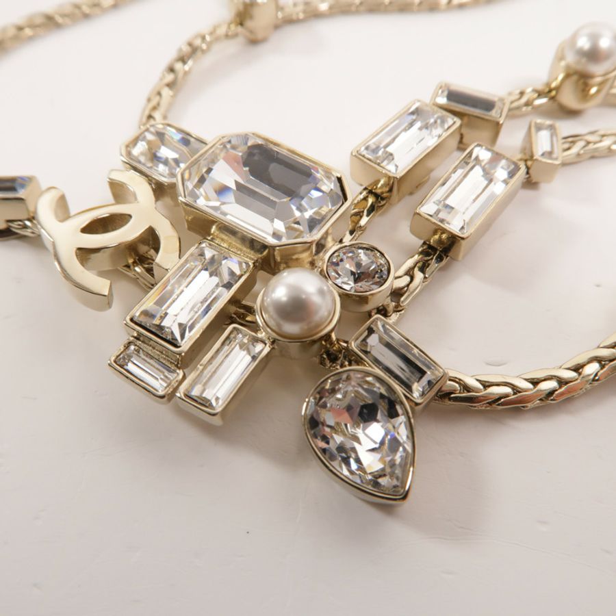 CHANEL 金屬/PVC Coco Mark Ribbon Choker項鍊-9