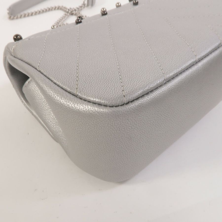 CHANEL 牛皮皮革Mini Flap Bag鏈帶肩背袋-13