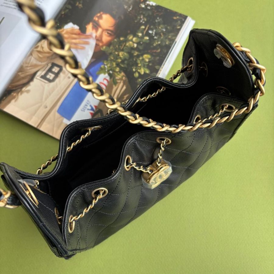 ::CHANEL:: 25 迷你包 AS5631 黑荔枝金釦25包 MINI HOBO 2025/26 Cruise-6