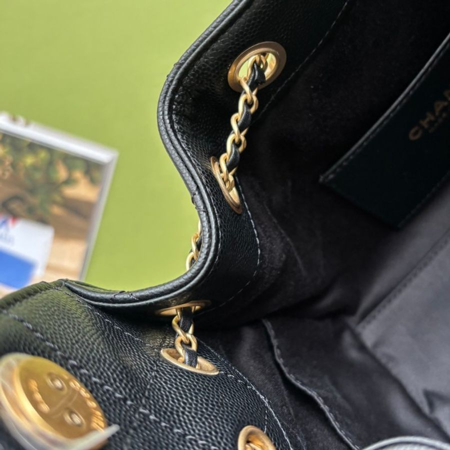 ::CHANEL:: 25 迷你包 AS5631 黑荔枝金釦25包 MINI HOBO 2025/26 Cruise-19