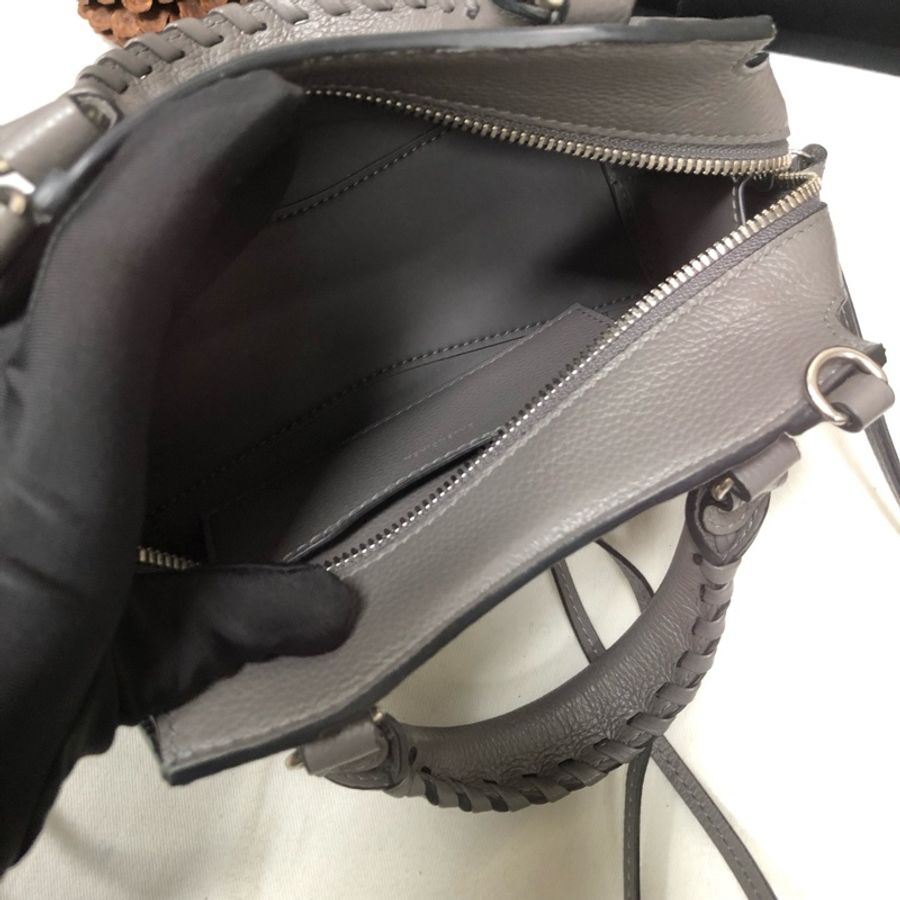98新💚Balenciaga/巴黎世家 Neo Classic mini機車包手提包斜背包 大象灰荔枝紋牛皮 附件：肩帶 說明書❤️正品-7
