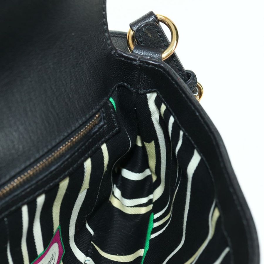【日本直送】GUCCI 馬銜扣單肩包，黑色金色皮革，貨號 159402，正品編號 178489SAV-20