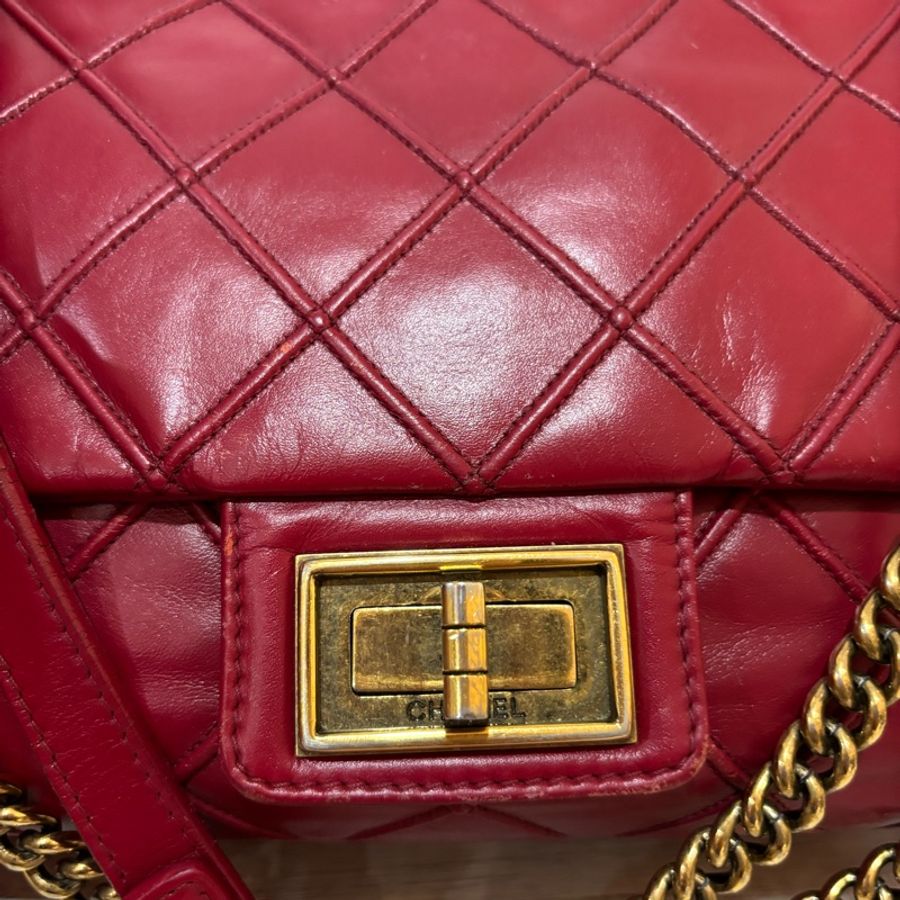 Chanel 經典 2.55（紅色牛皮菱格紋）-4