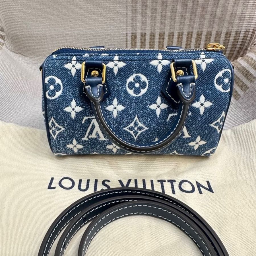 LV speedy nano 牛仔单肩包-1