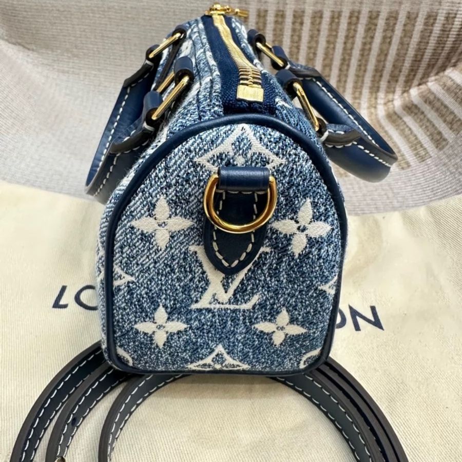 LV speedy nano 牛仔单肩包-3