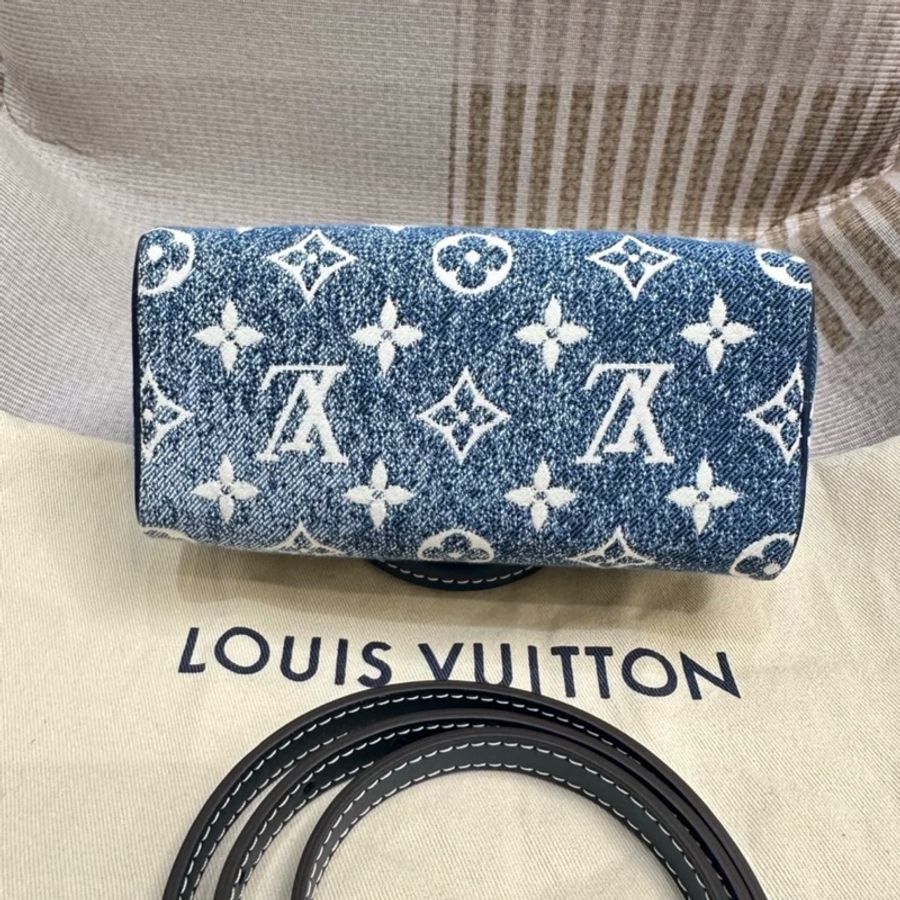 LV speedy nano 牛仔单肩包-5