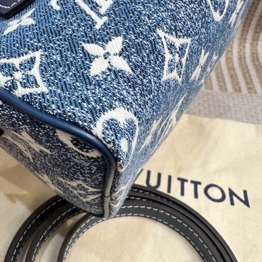 LV speedy nano 牛仔单肩包-6