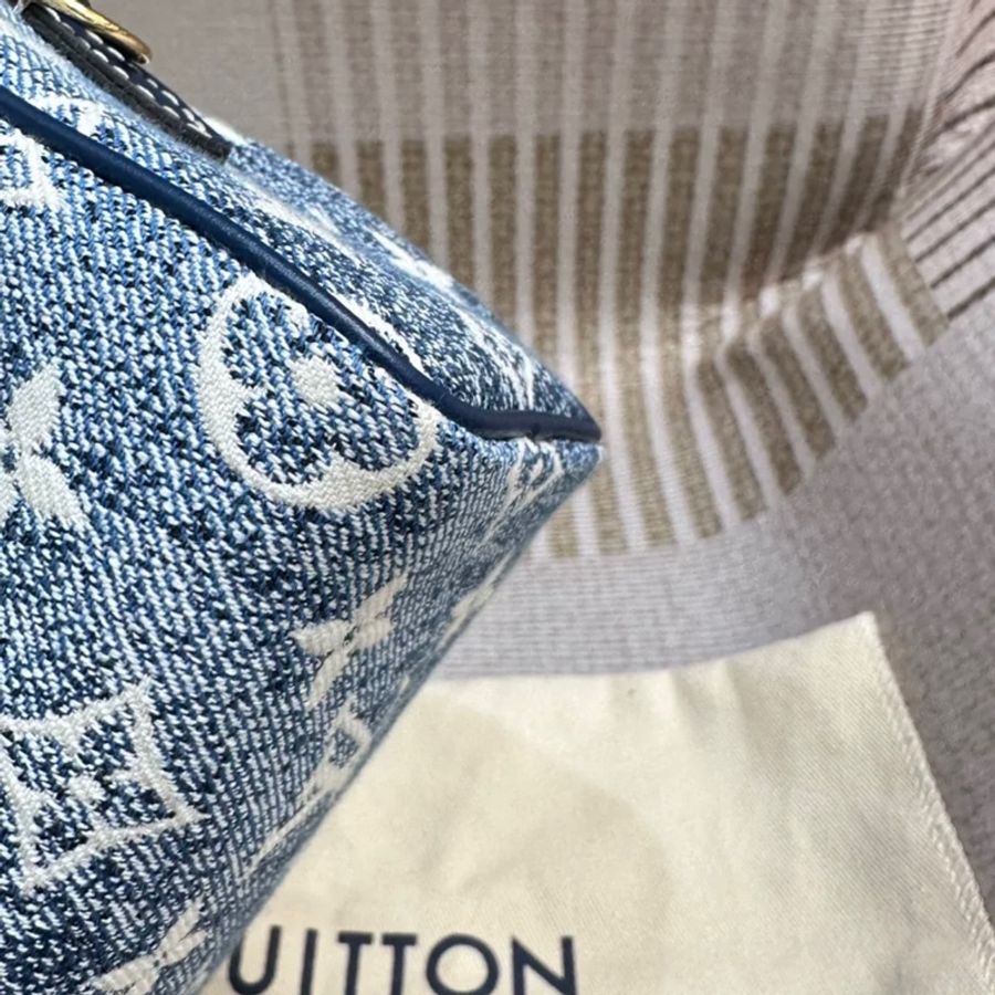 LV speedy nano 牛仔单肩包-9